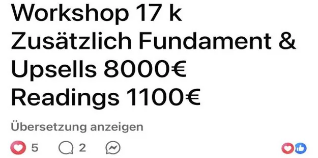 Facebook-Post: Workshop-Umsatz-Erfolge